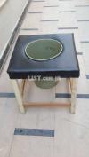 Stool n urine seat for patients  wooden seat new with leather top