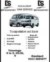 D/S van service pick & drop