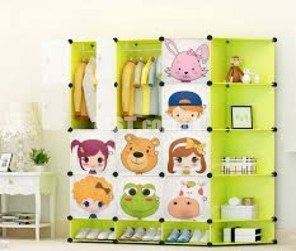 2018 newest cartoon design kids storage wardrobe for bedroom