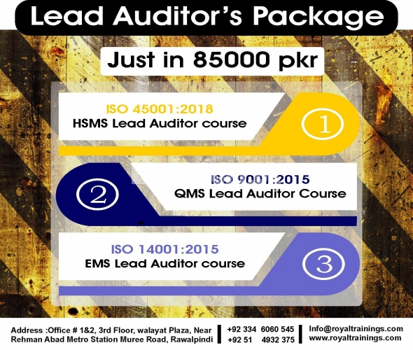 3 IRCA aproved certifications of QMS Lead auditor Course in Rawalpindi