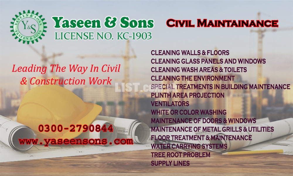 Civil Maintenance in Karachi Pakistan