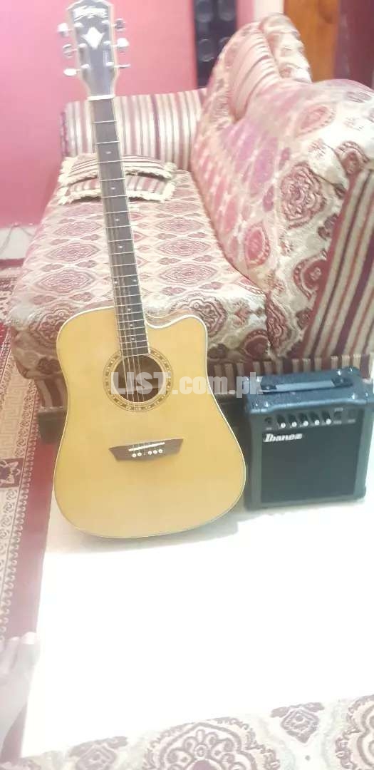 Washburn Wd 10 Semi Acoustic Guitar  & Ibneez Practice Amp