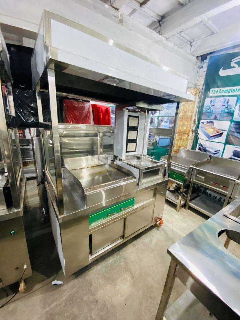Shawarma counter 5 feet+machine 5 year garranty we hve pizza oven tabl