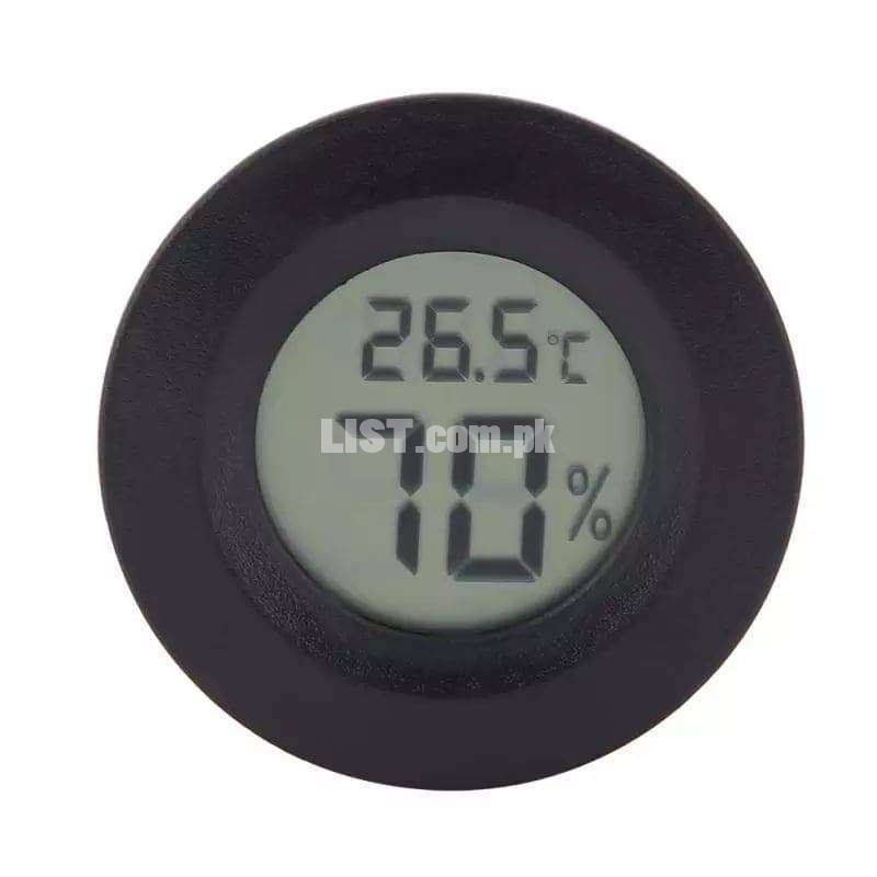 Mini Digital Thermometer Hygrometer Round Shape LCD Display Reptile Aq