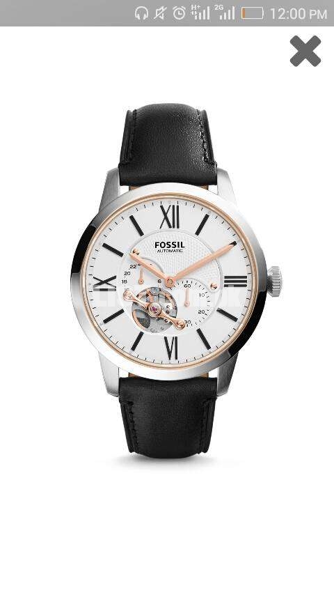 Fossil Automatic Black Leather Watch