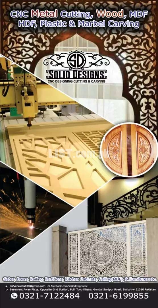 CNC Metal cutting, wood MDF and plastic carving