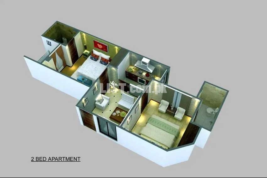 650 Sq Ft Flat, 2 Bedrooms 3rd Floor, MountDale Tower Islamabad