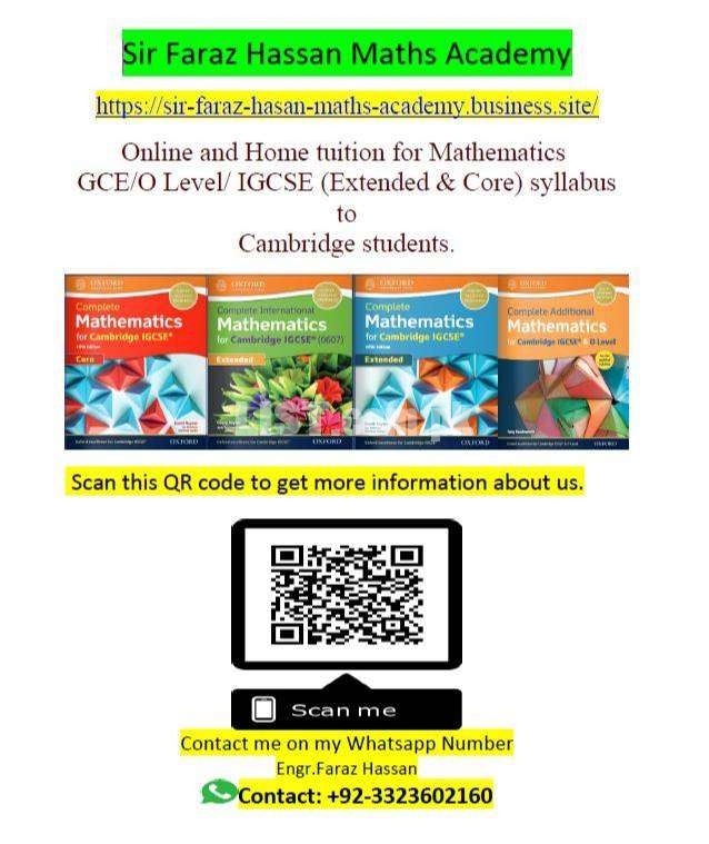Online tuition Maths IGCSE/GCE O levels