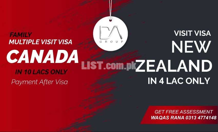 (CANADA AND NEW ZEALAND) VISIT VISA ON DONE BASES