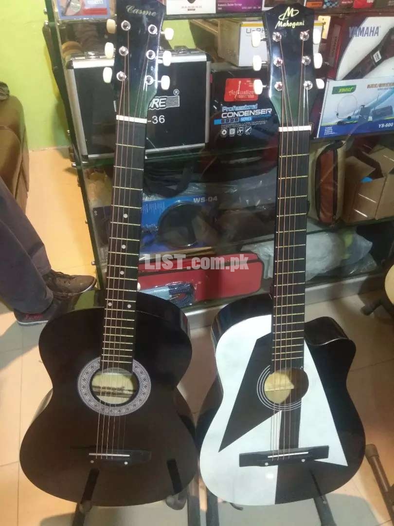 Branded acoustic guitar