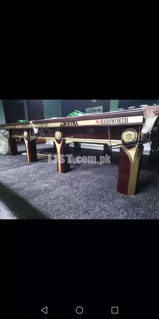 Snooker table work shop