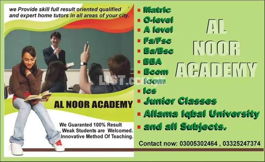 Female Home Tutors Required In All Areas Of Peshawar