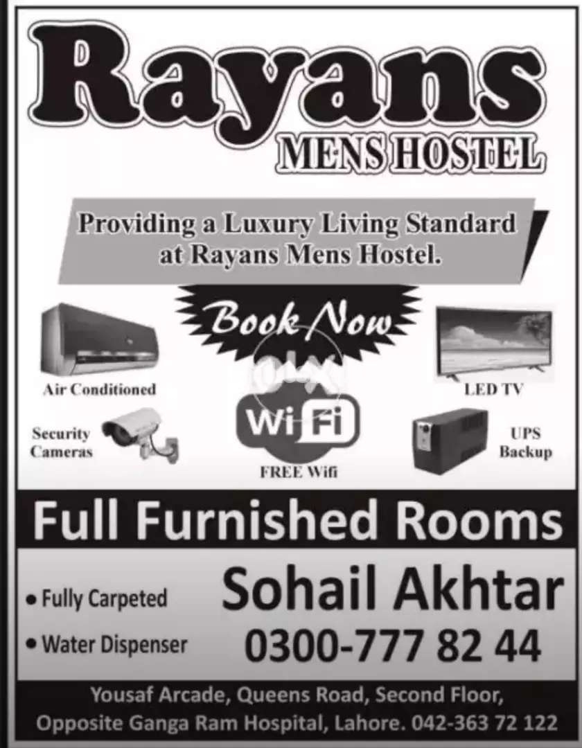 Rayans Mens Hostel room 2 ppl sharing Rs6000  & Individually Rs 12000