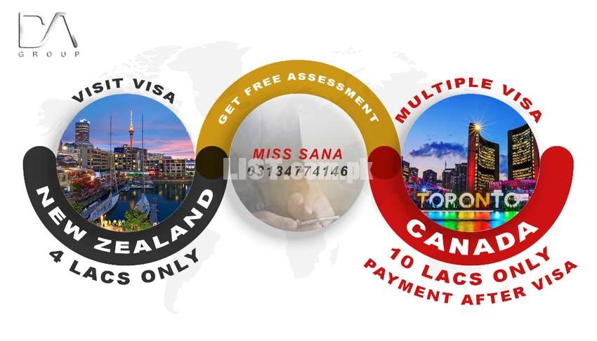 BEST RATES FOR CANADA MULTIPLE VISA FAMILY AND NewZealand Visit Visa