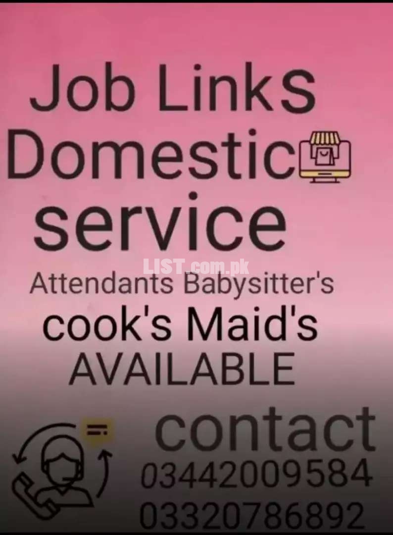 House maid , Baby Sitter Cook Driver Attendant Nurse Chef Coupel 24/7