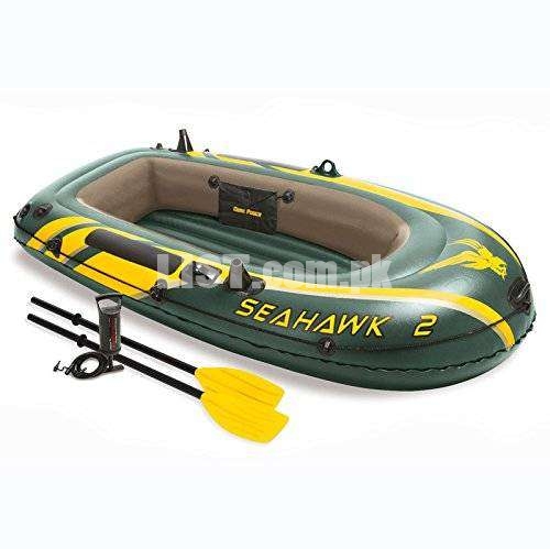 Seahawk 2 Inflatable 2 Person Floating Boat Raft Set with Oars & Air P