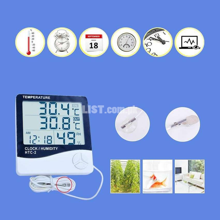 HTC-2 Room Indoor and Outdoor Digital Temperature Humidity Meter