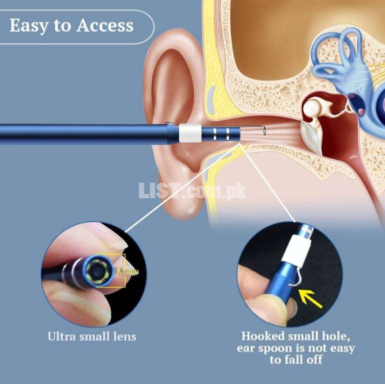 In Ear Cleaning Endoscope USB Visual Ear Spoon 5.5mm 0.3MP Mini Camera