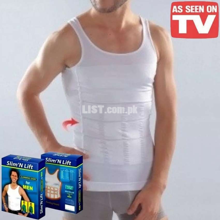 Men white Slimming vest.