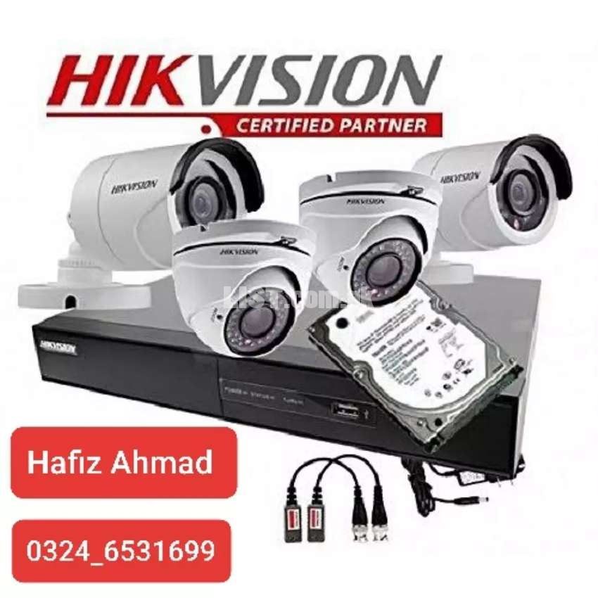 Hikvision TURBO HD 2 MP 4 CCTV cameras package and DVR 5 MP Supported