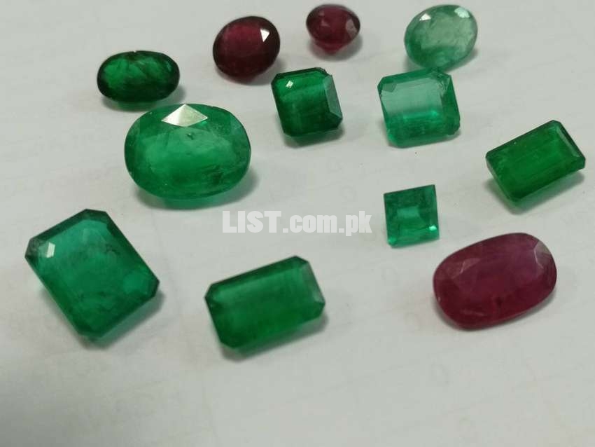 Emeralds and rubies