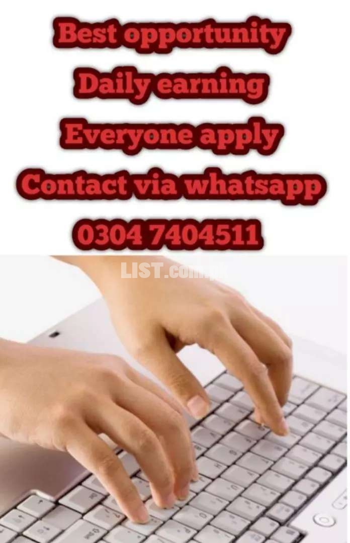 Typing job at home for students on daily basis. 43