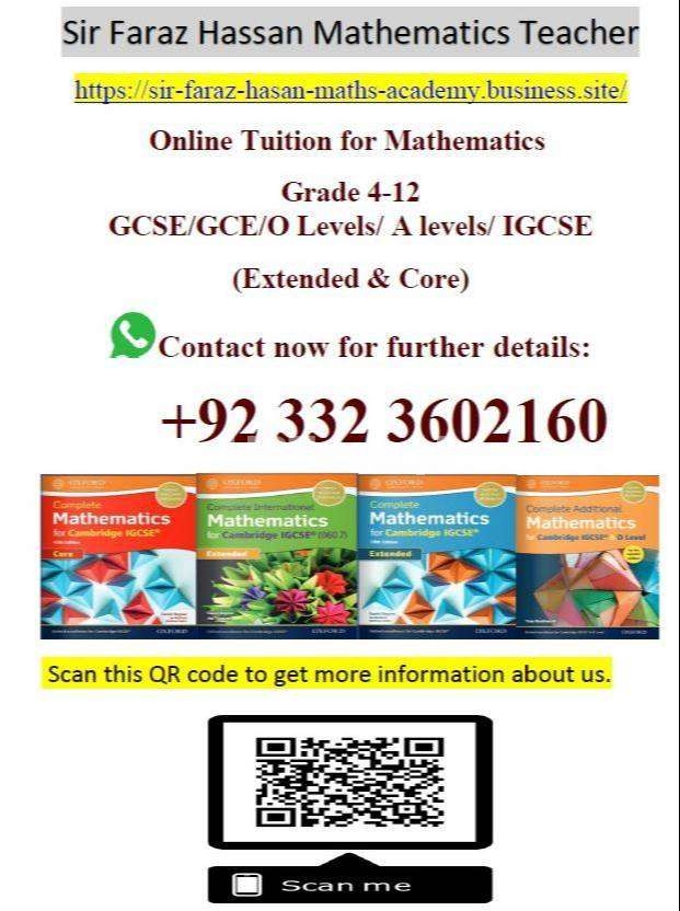 Online tuition Maths IGCSE/GCE O levels