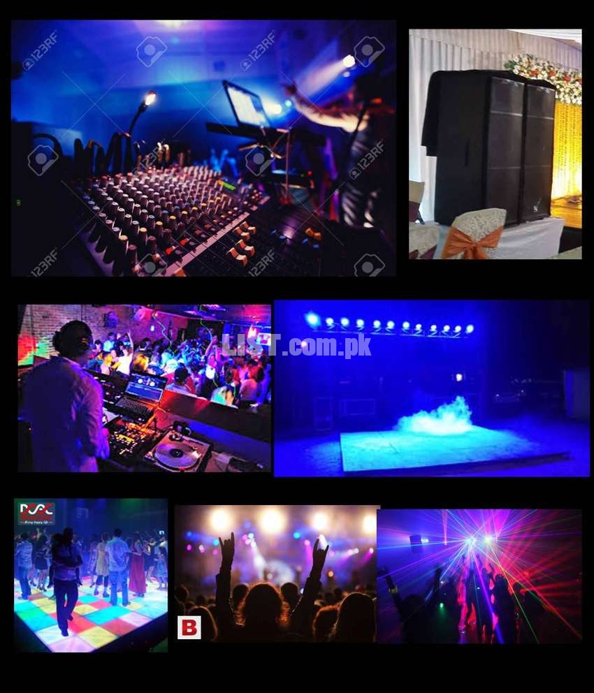 DJ Sound For Dance Parties , Dancing Floor , Disco Lights , Smoke etc