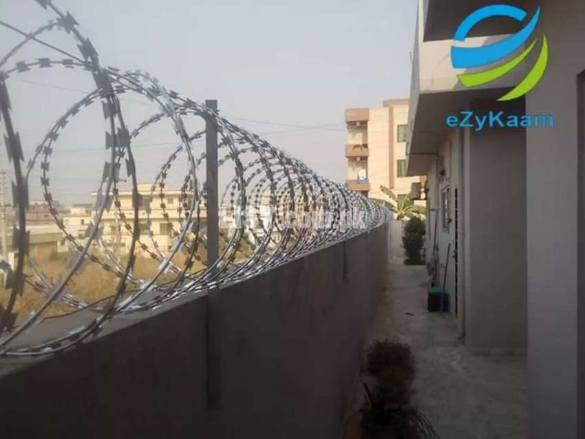 Razor wire/Fiberglass/Fence/CCTV with Complete Installation
