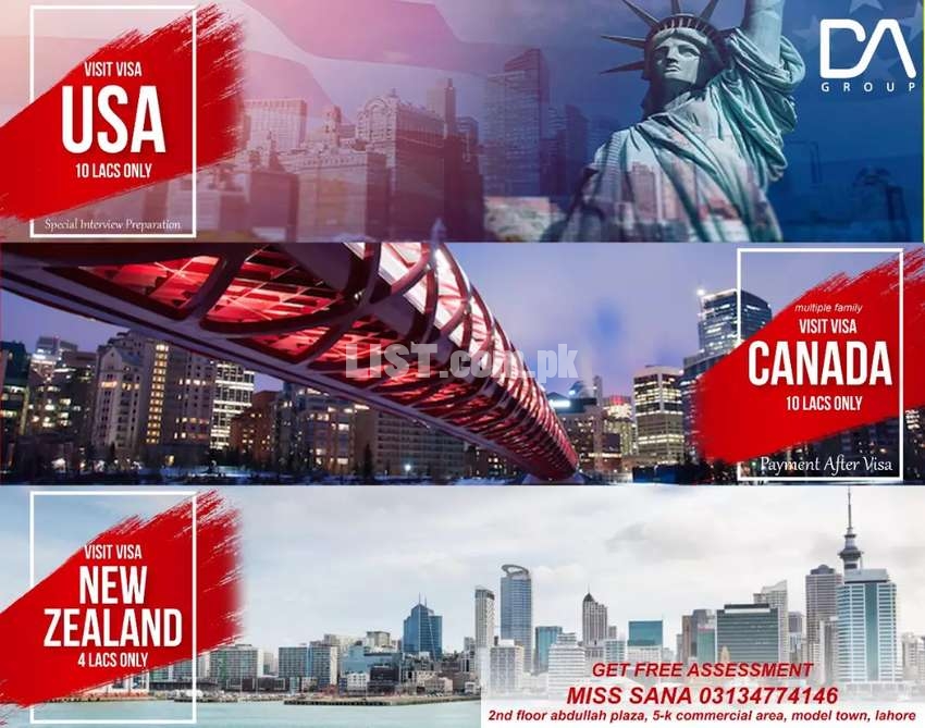 USA, CANADA AND NEWZEALAND VISIT VISAS