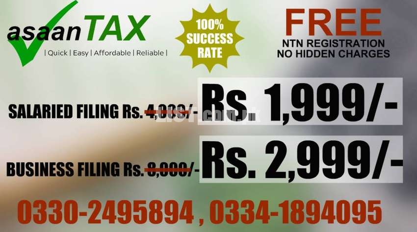 BECOME FILER EASILY starting from RS 1999/- WITH FREE FBR NTN in 1 DAY