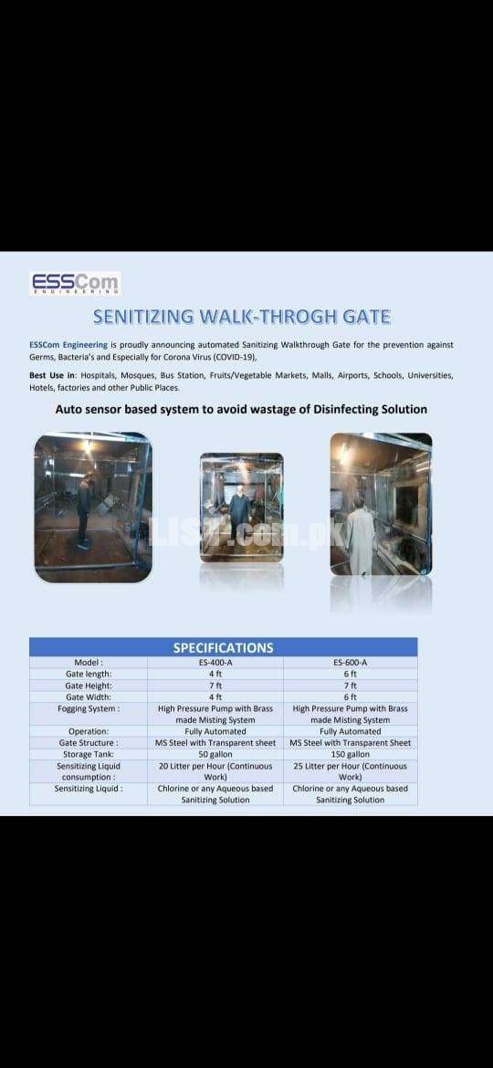 Sanitizing Walk Through Gate