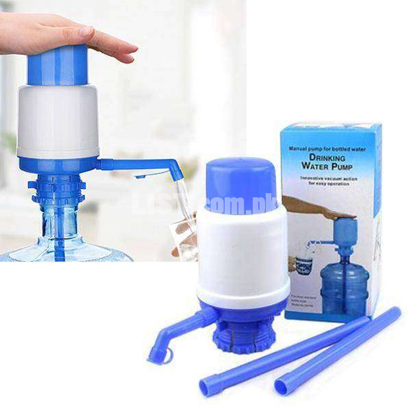 Hand Press Pump For Water Bottle - White & Blue