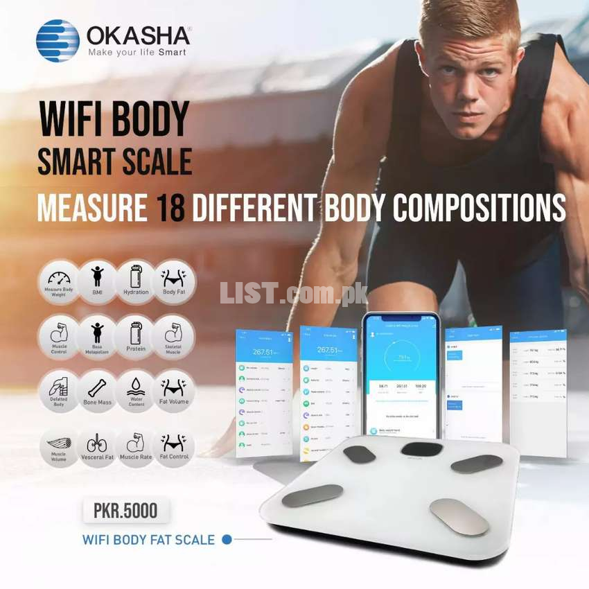 Okasha Smart Wifi Body Fat Weight Scale