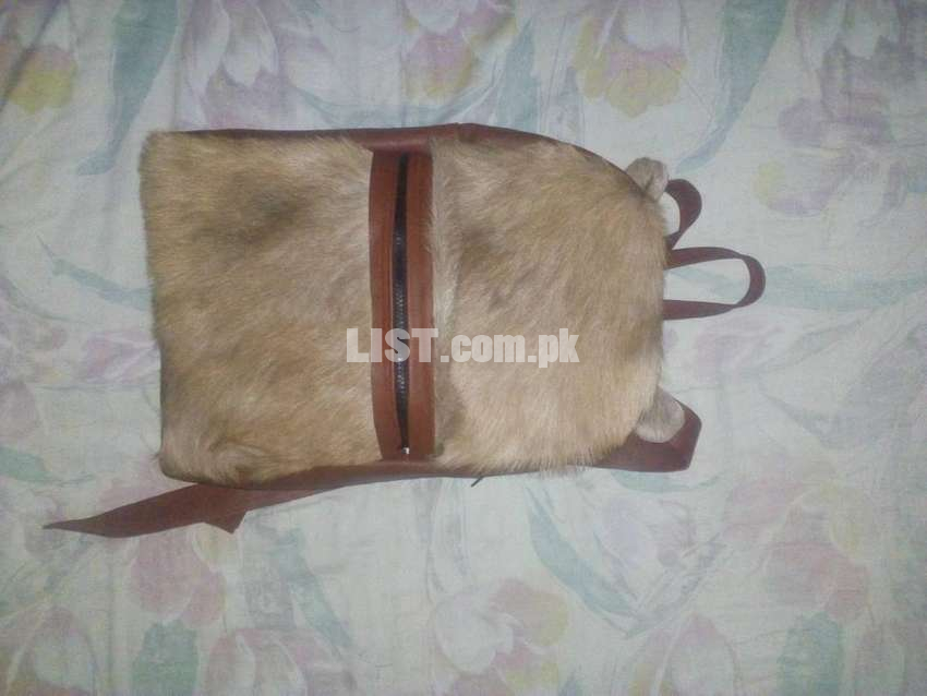 Fur leather bag for woman new design in Pakistan.