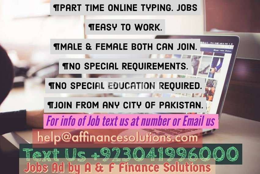 A & F Finance Solutions is Offering Online Home Based Typing Jobs