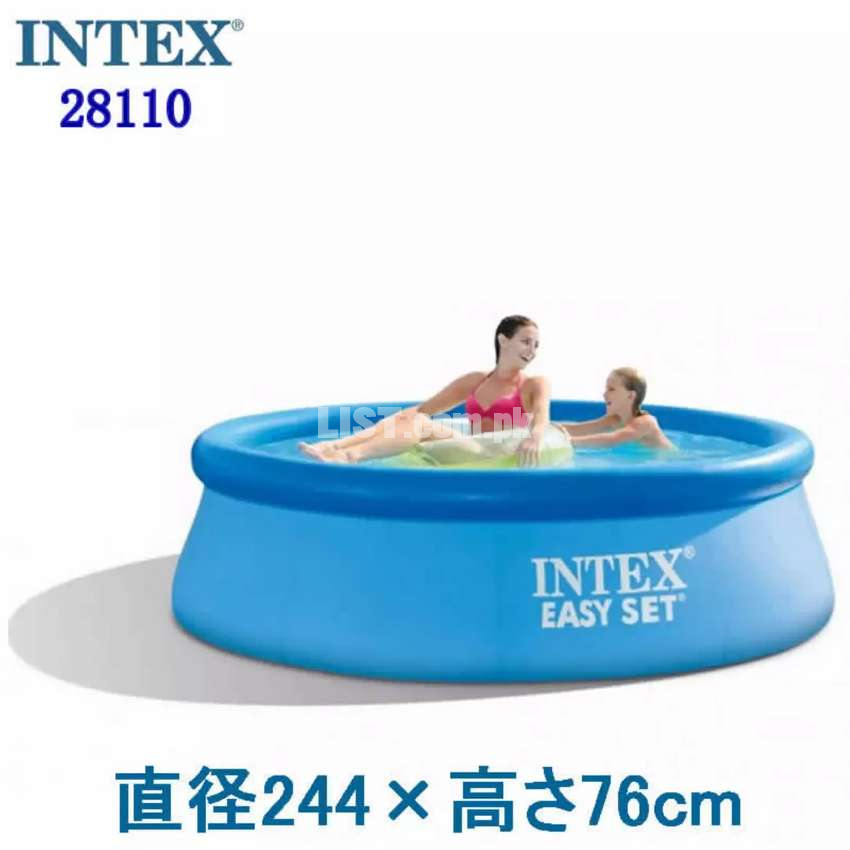 Intex 28110 (size:8ft/2.5ft) round easyset swimming pool for summer.