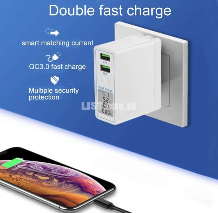 Dual Fast Charging with Digital Display