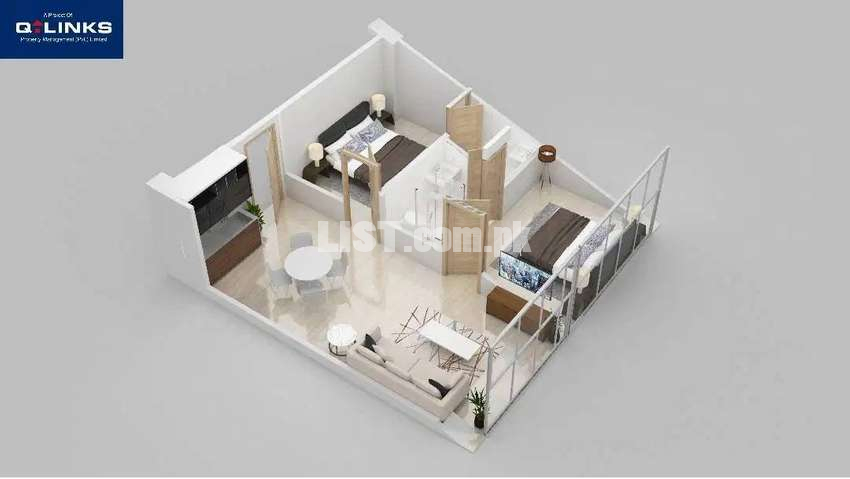 628 Sq Ft, 2 Bedrooms Apartment on Installments in Orchard Mall Lahore