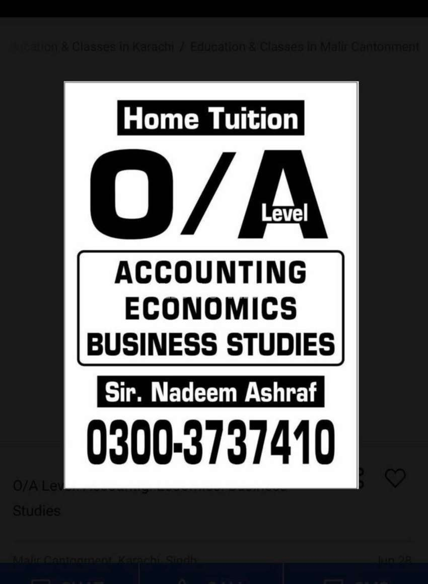 O/A Level - Accounting, Economics and Business Studies