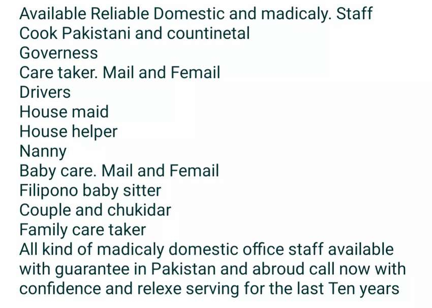 We are providing maids Filipino babysitter household available