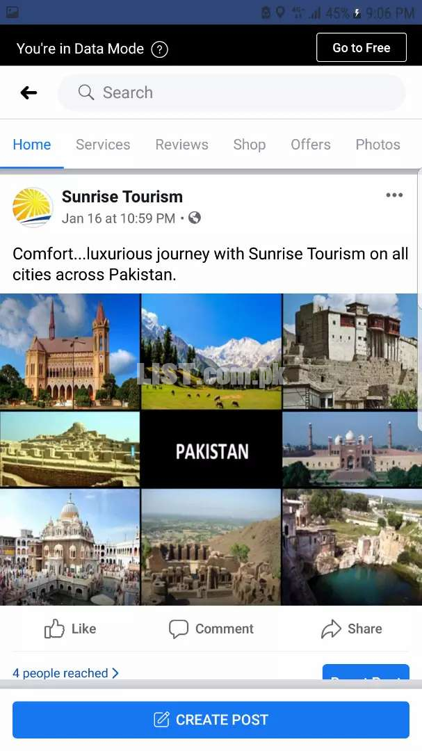 Sunrise Tourism drop to Lahore & Faisalabad