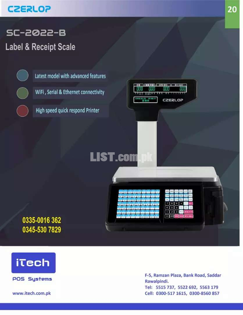 WiFi Connectivity latest Bar Code And Receipt printing Scale 30 kg