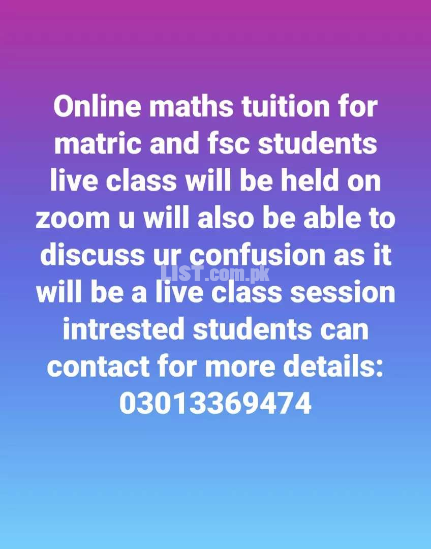 Online maths tuition