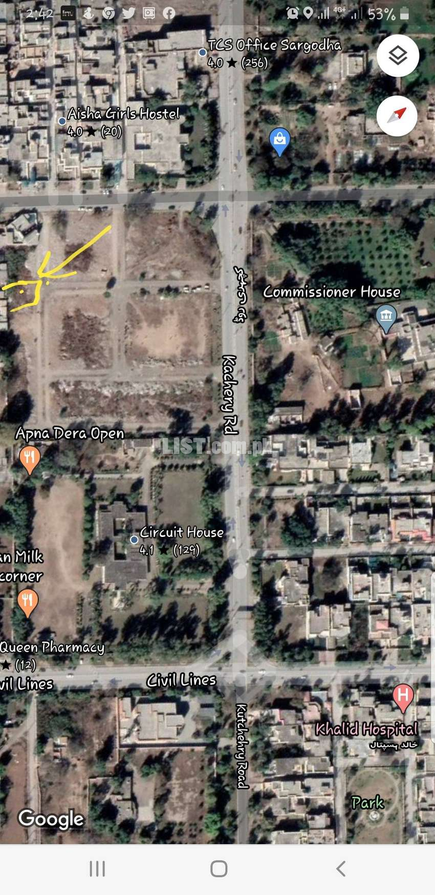 14.5 marla residential plot for sale in Sargodha Cantt