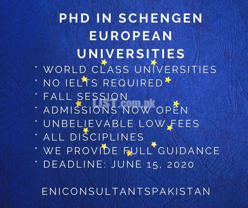 PHD Doctorate Degree In Schengen European Universities