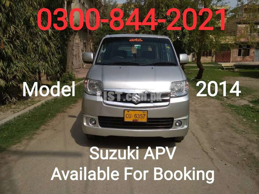 Suzuki APV model 2014 8 seater for booking & rent a car in Lahore