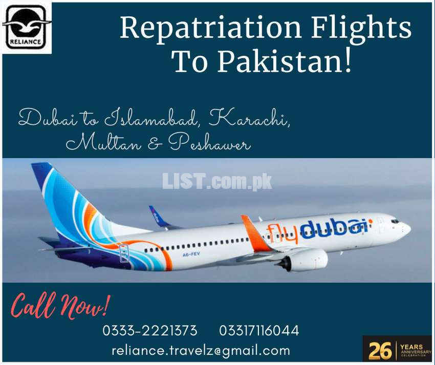 Repatriation Flights to Pakistan