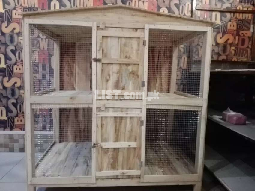 Strong Wooden cages are available in different sizes
