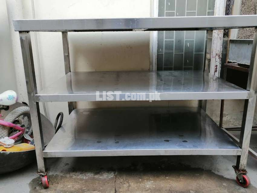 Stainless Steel Three Shelf Working Table